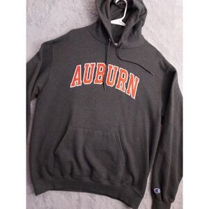 Auburn Tigers Hoodie Mens Large Champion Embroidered War Eagle NCAA Gray READ